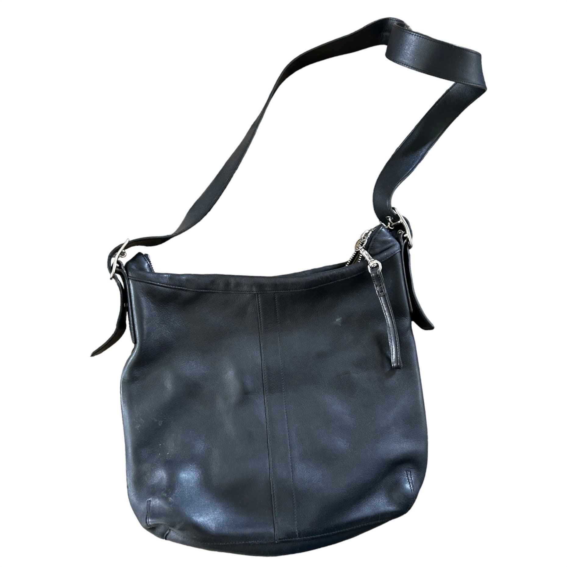 COACH Messenger Bag. Black Leather Crossbody Purse. Vintage. - Etsy