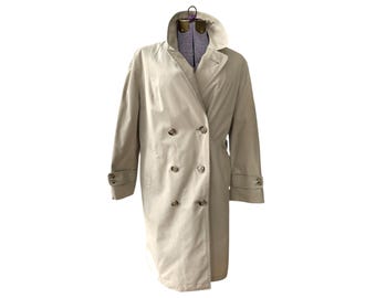 London Nebel Trenchcoat. Damen Vintage. Regenmantel. Größe 10 Petite.