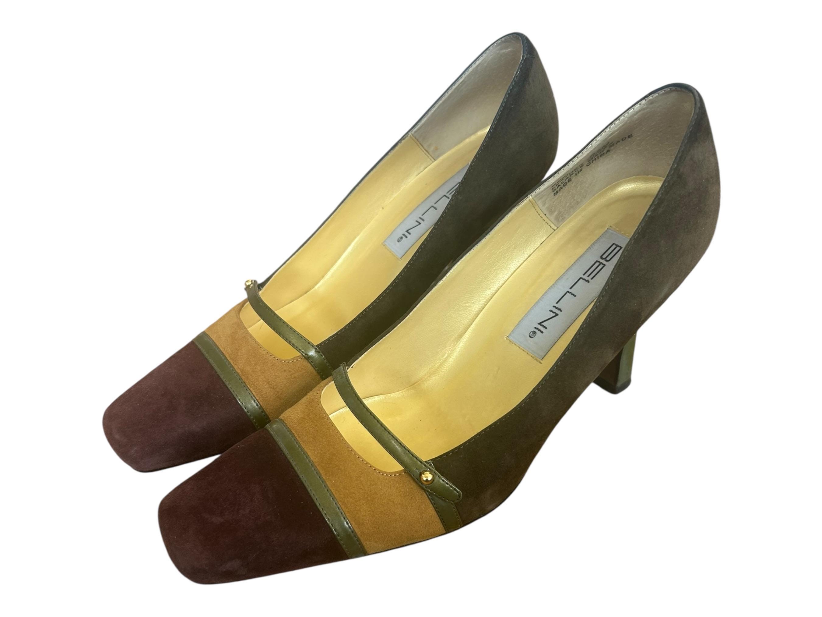 Escarpins Vintage Silvy En Cuir Daim Vert - Talon Aiguille 8.3 Cm - Taille 38 - Neuf Sans Emballage