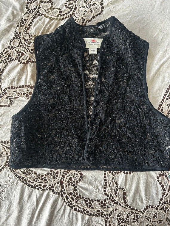 Ungaro Lace Vintage Vest. Womens Black 1990s. Siz… - image 4