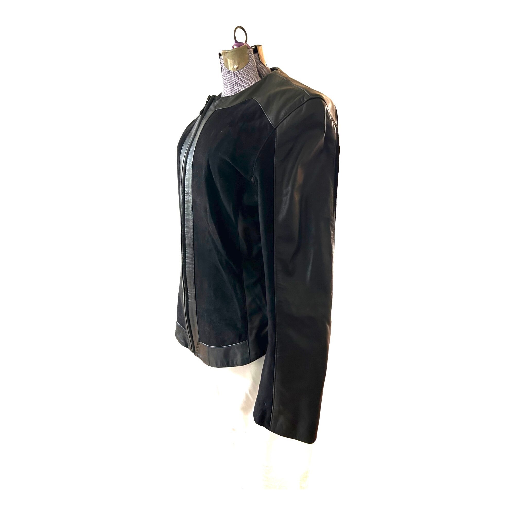 Leather & Suede Retro Dana Buchman Black Leather and Suede