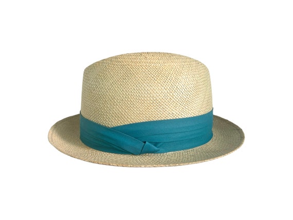Dobbs Fifth Ave. 1950s Straw Fedora. New in Box! Vintage Hat. Size