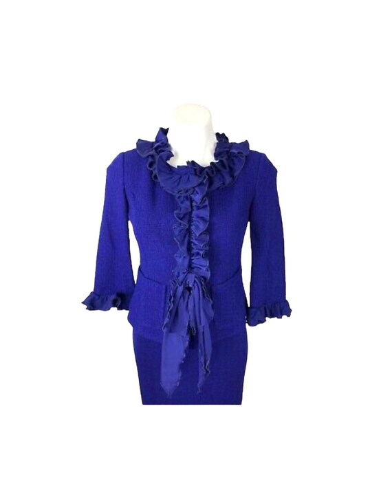 St. John 3pc Suit. Ruffled Duster Silk Top and Pants - Etsy