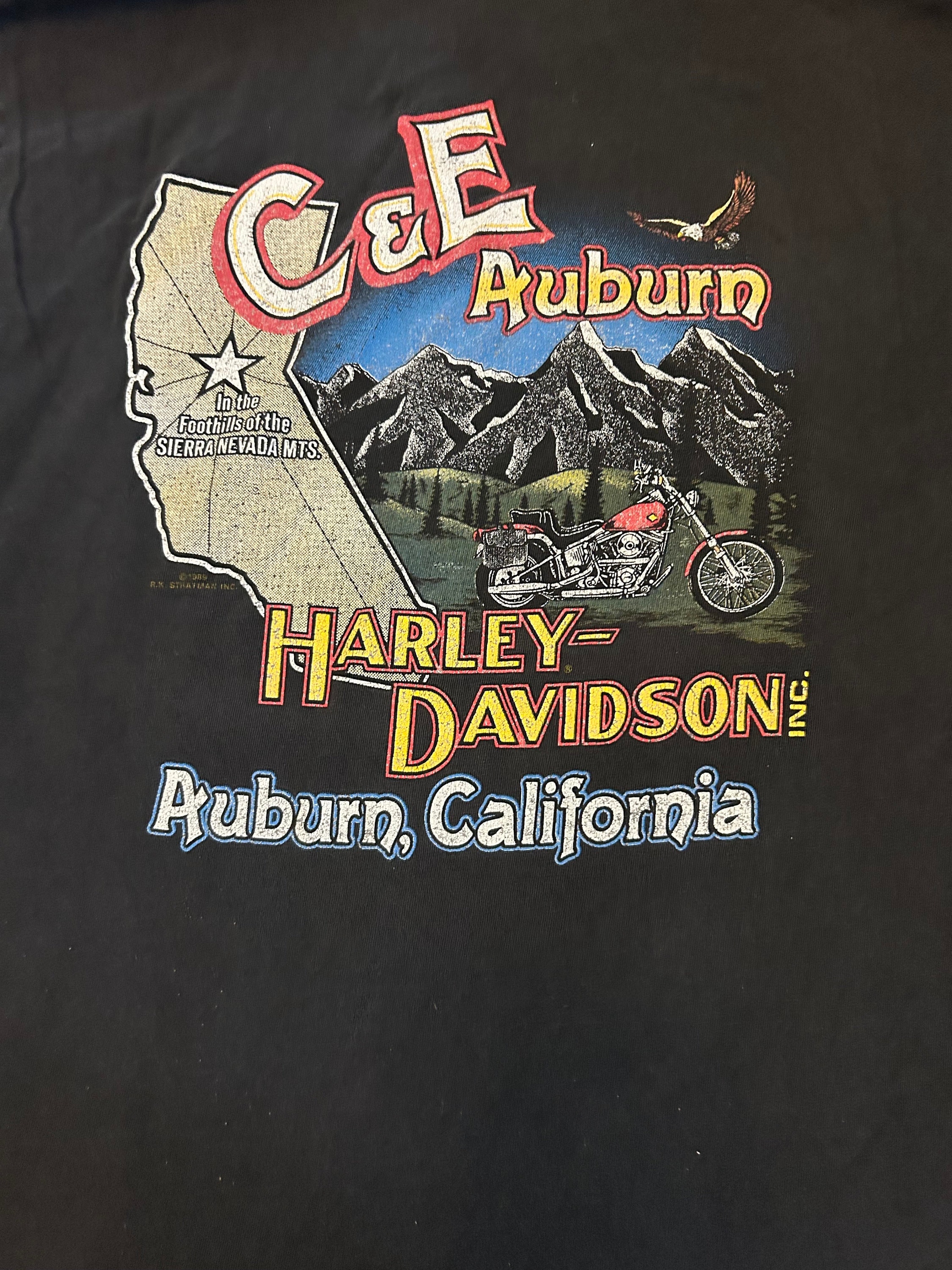 80s Harley Davidson カリフォルニア　Tシャツ Vintage 80s Harley Davidson T-shirt: Auburn California Graphic