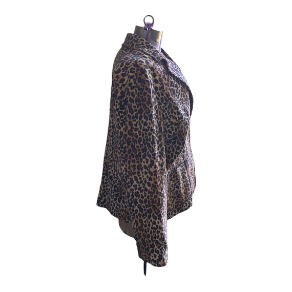 Leopard Blazer. Vintage Larry Levine Stretch. Wom… - image 3