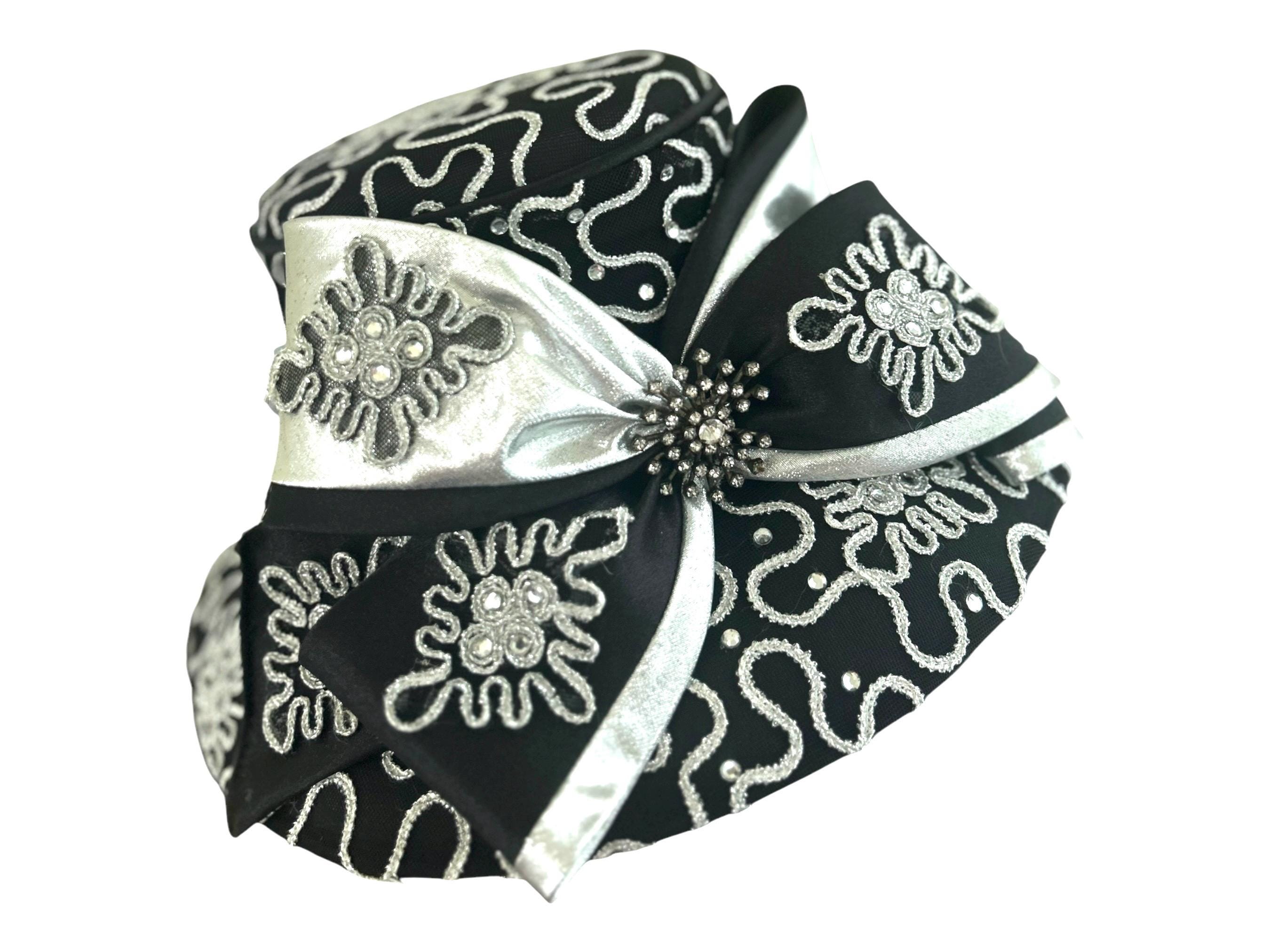 Beautiful Black Winter Hat by Ms.Divine Ms.Divine White & Black Dress / Church Hat | eBay main image 2