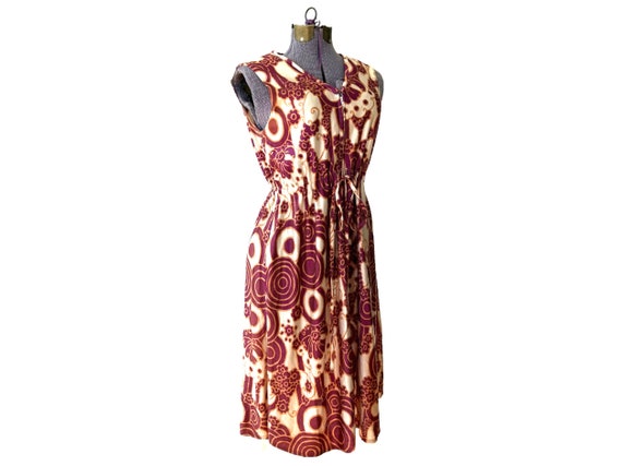 Drawstring 70s Dress. Zip up with Pocket,Vintage … - image 1