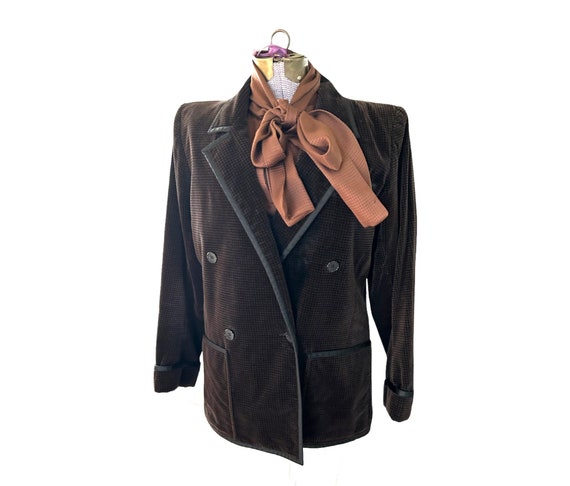 Yves St Laurent Velvet Blazer Rive Gauche Brown P… - image 1