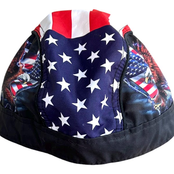 Motorcycle Tie Skull cap. Made in USA by Hot Leathers. One Size.