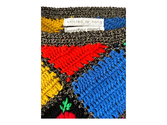Vintage Hand Knit Patchwork Sweater: Jennifer Ree… - image 7