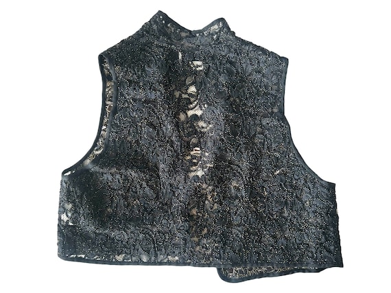 Ungaro Lace Vintage Vest. Womens Black 1990s. Siz… - image 2