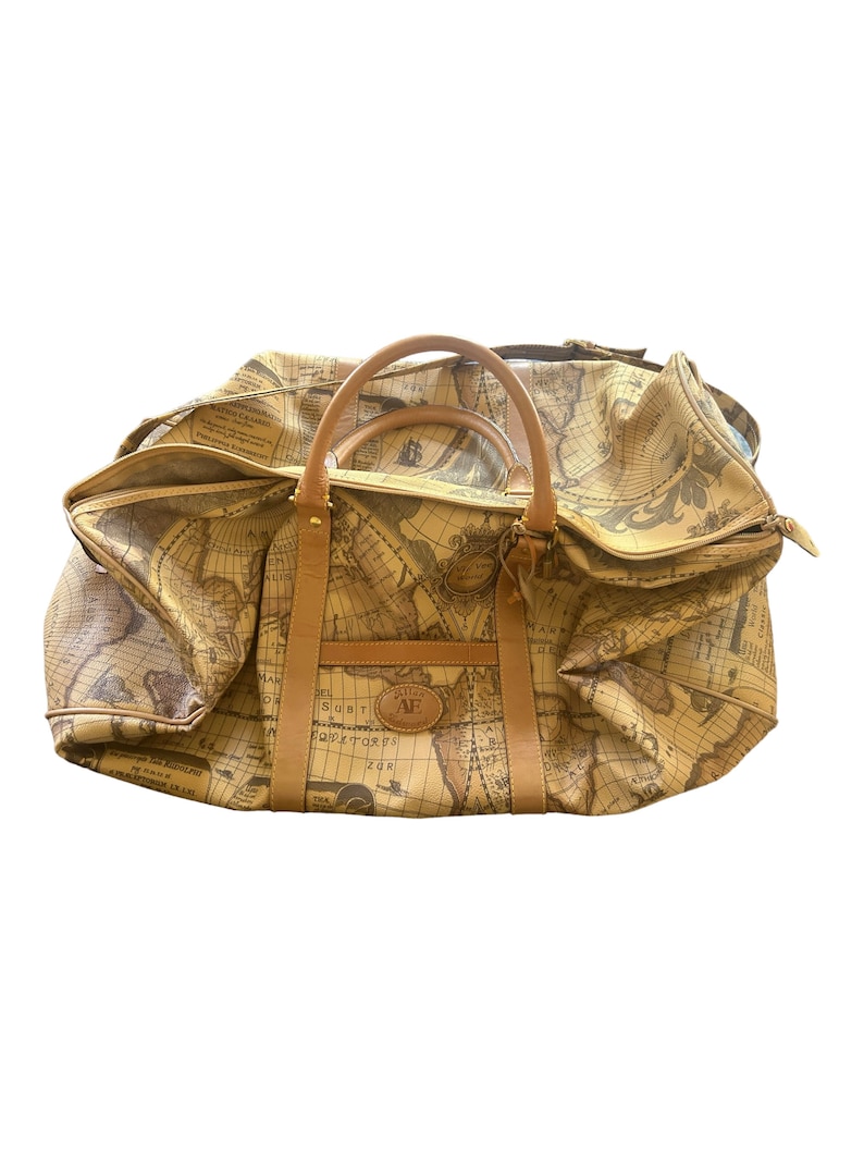 World Map Duffle Bag. Weekend Travel Bag. Large Top Handle With Strap