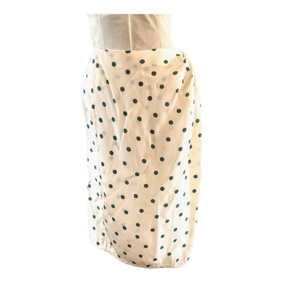Flora Kung Silk Skirt. Polka Dot Wrap 1980s Vinta… - image 2