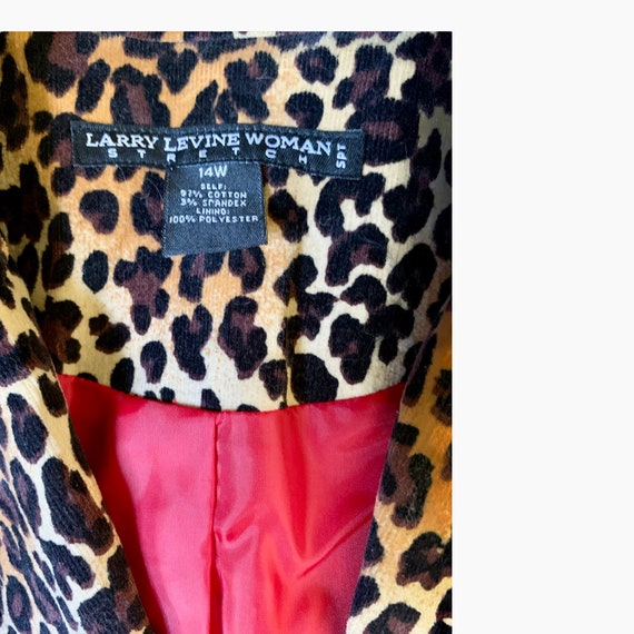 Leopard Blazer. Vintage Larry Levine Stretch. Wom… - image 6