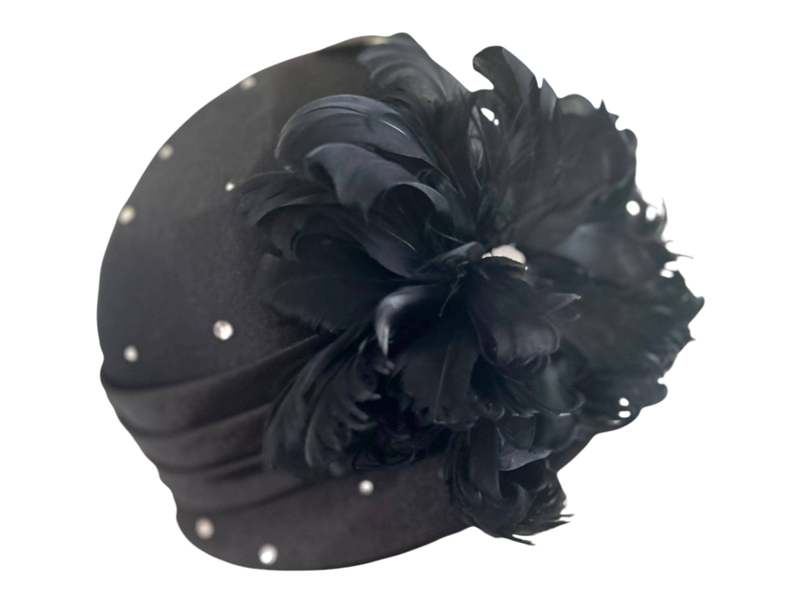 Mr Hi\'s Classic Black Pillbox Hat Sequin Flower Mesh Fascinator Derby Church Hat VTG. Mr Hi main image 4