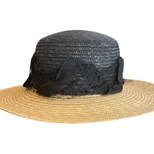 Vintage Lord and Taylor Straw Hat. Wide Brim. Womens.