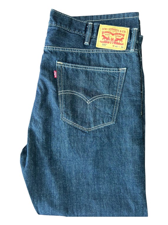 Vintage Levi's 505 Jeans: Dark Blue Denim, Size 40x30 - Etsy