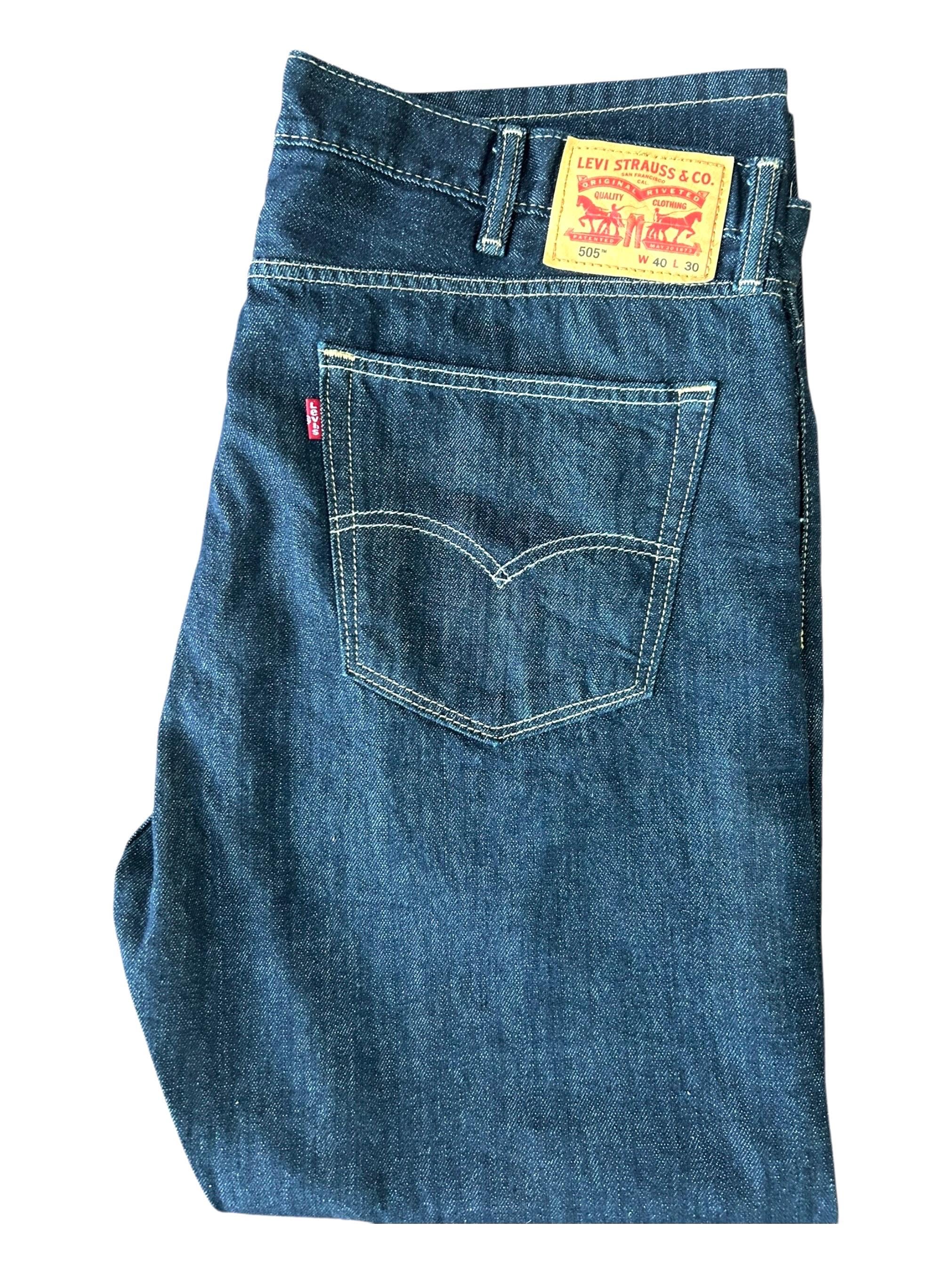 Vintage Levi's 505 Jeans: Dark Blue Denim, Size 40x30 - Etsy