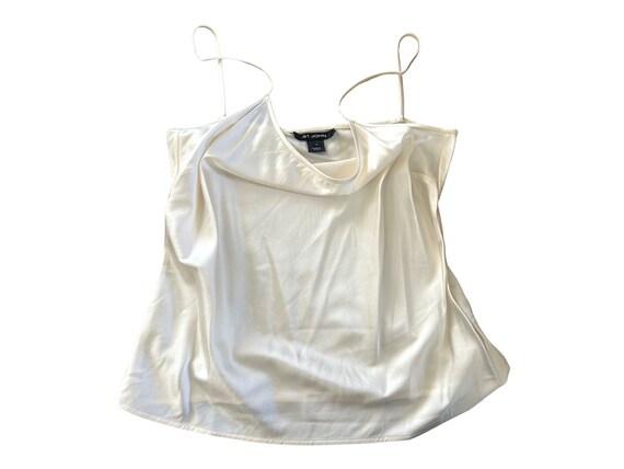 St. John Silk Beaded Blouse Set. White. Womens Si… - image 5