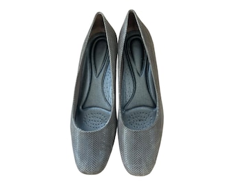 Zapatos de cuña de cuero gris Lauren de Trotters (talla 9.5N)