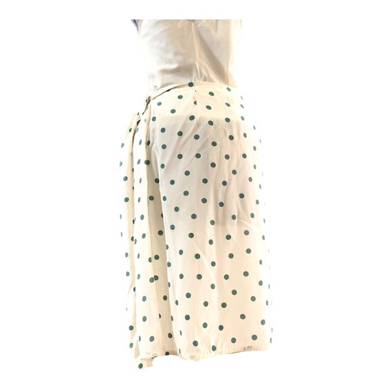 Flora Kung Silk Skirt. Polka Dot Wrap 1980s Vinta… - image 3