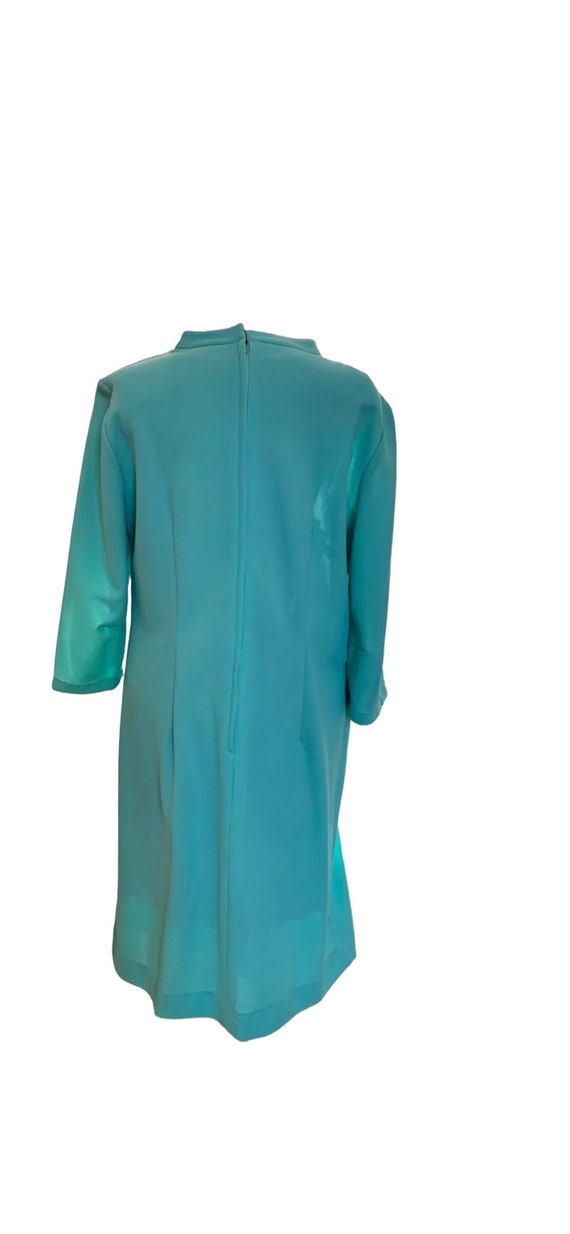 1960s Embroidered Dress. Adrian Tobin Teal Color w