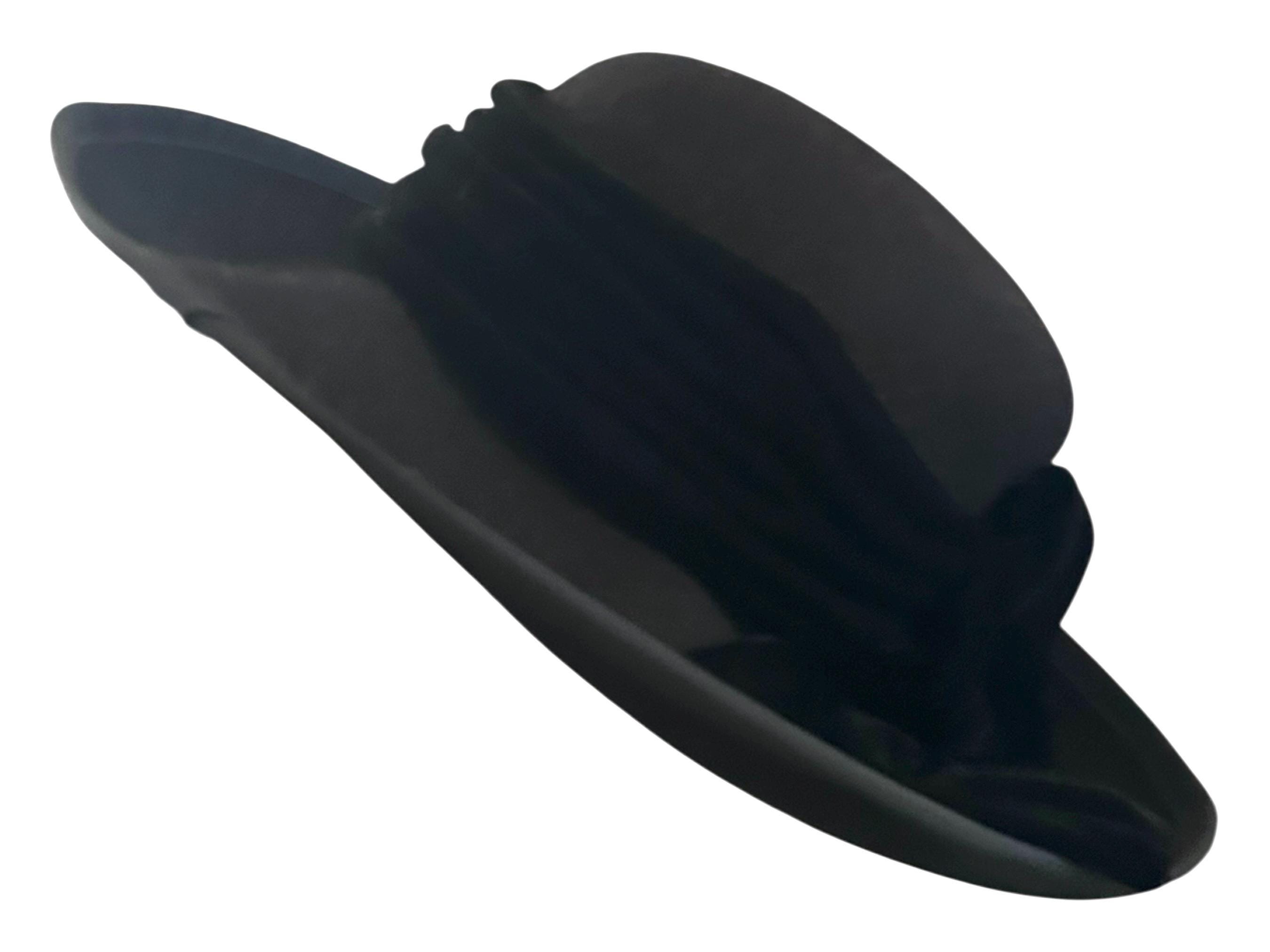 Vintage Peter Bettley Black Wide-Brim Velvet Dress Hat Bow Detail 14” Peter Bettley London. Black Wool Hat. Velvet Band. - Etsy main image 2
