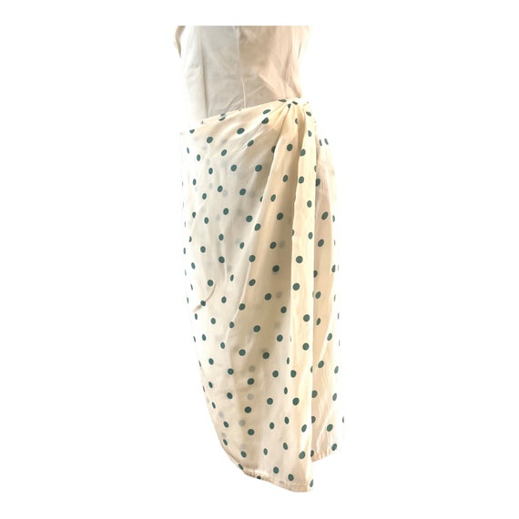 Flora Kung Silk Skirt. Polka Dot Wrap 1980s Vinta… - image 1