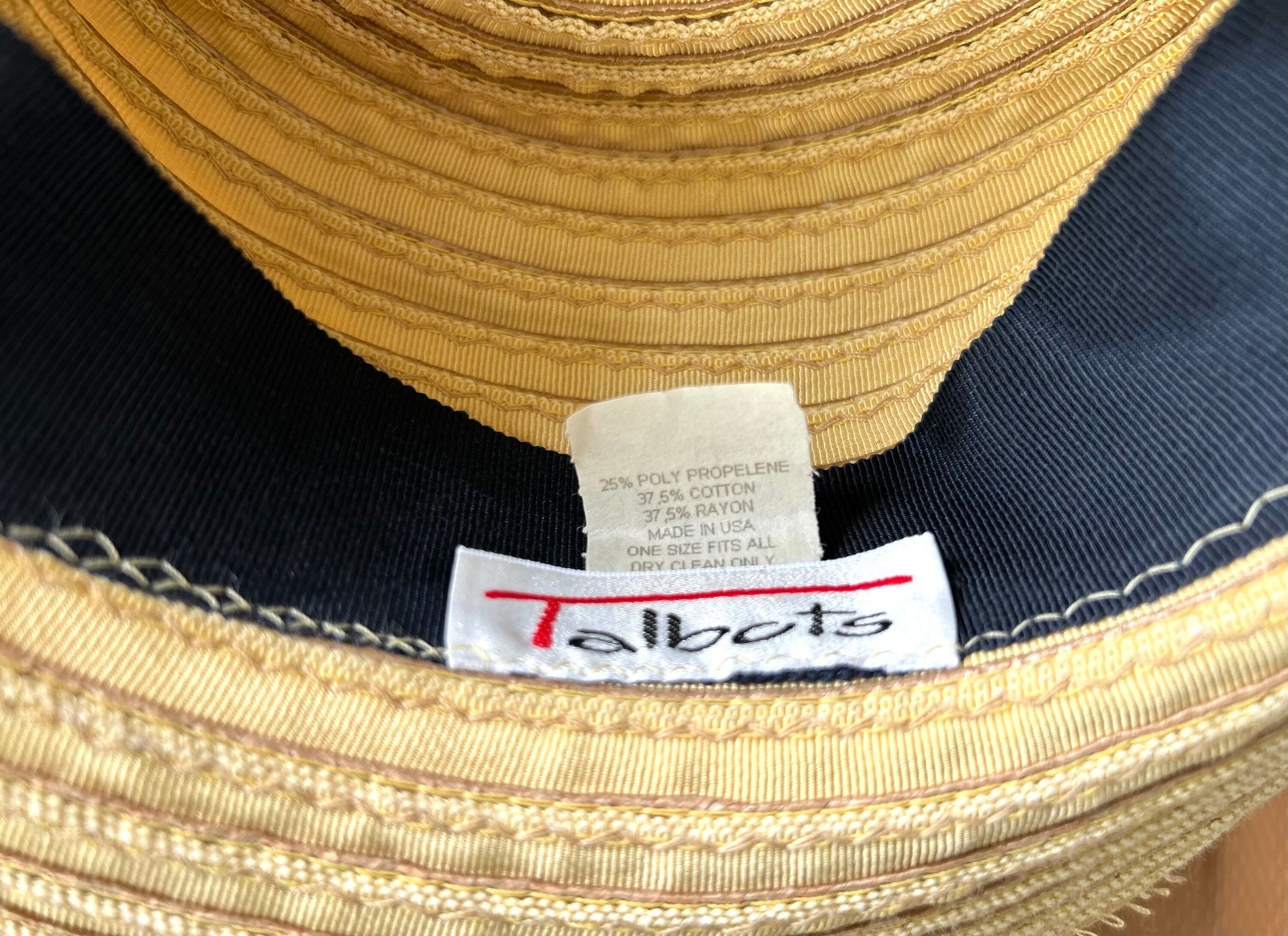 Swirled Straw Sun Hat. Talbots Vintage. Beige and Brown. One 