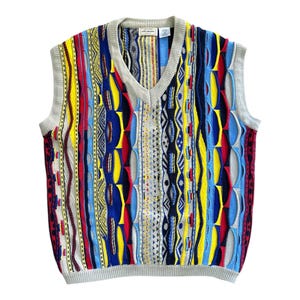 Delf Pullover Sweater Vest. Colorful 90s Vintage. Size M.