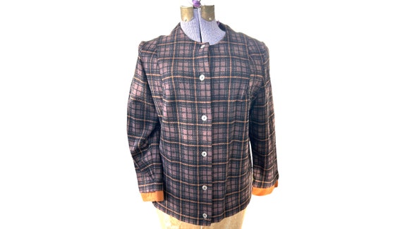 French Plaid Blazer. Vintage 1960s. 100% Soft Woo… - image 2