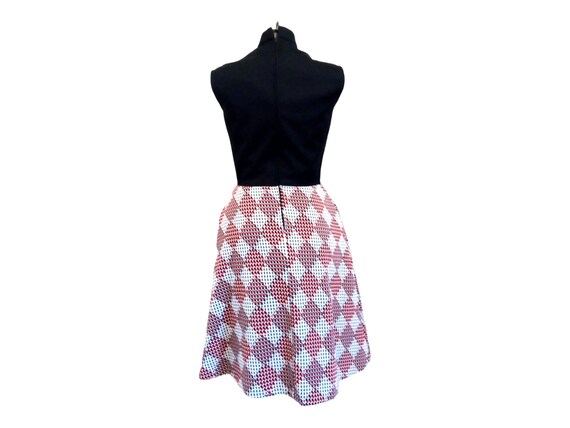 Vintage 1970's Black and Checkerboard Dress - image 2