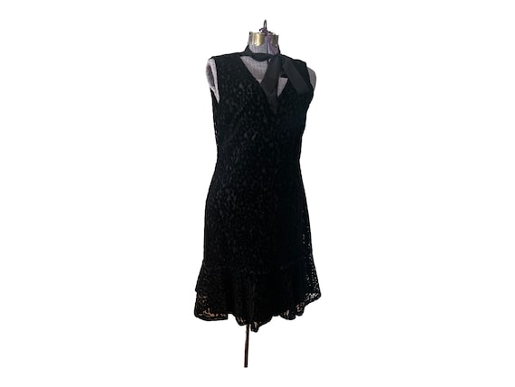 Vintage Karl Lagerfeld Velvet Dress: Black Silk Tie, Size 10 - Etsy