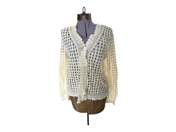 Ralph Lauren Hand Knit Cardigan. Vintage 1990s. W… - image 1