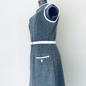 Textured 1960s Dress. Gray and White Butte Vintage. image 2