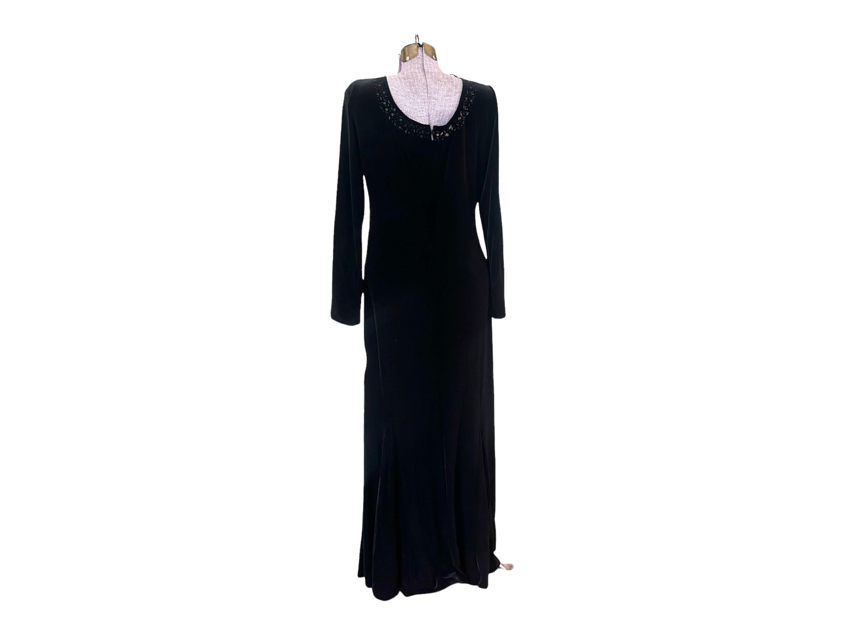Beaded Black Dress. By JR Nites Caliendo.  NWT.  Womens Vintage 1990s  Size 14.