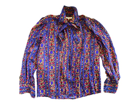 Yves St. Laurent Silk Tie Blouse. Vintage, Made i… - image 5