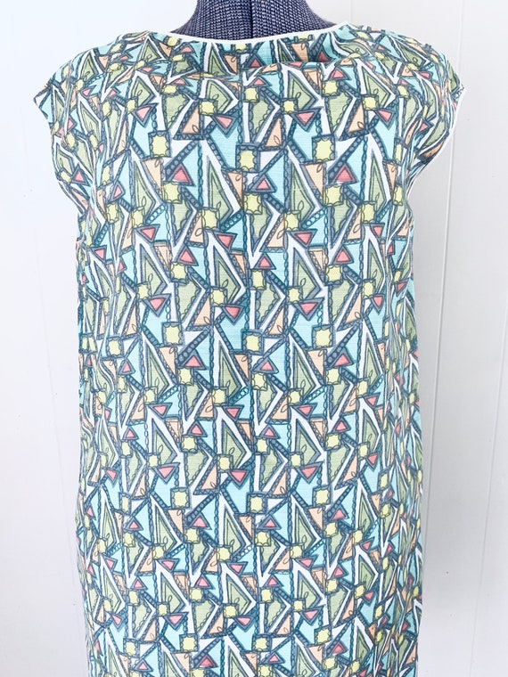 Triangle Print Dress. Sleeveless Cotton. - image 4
