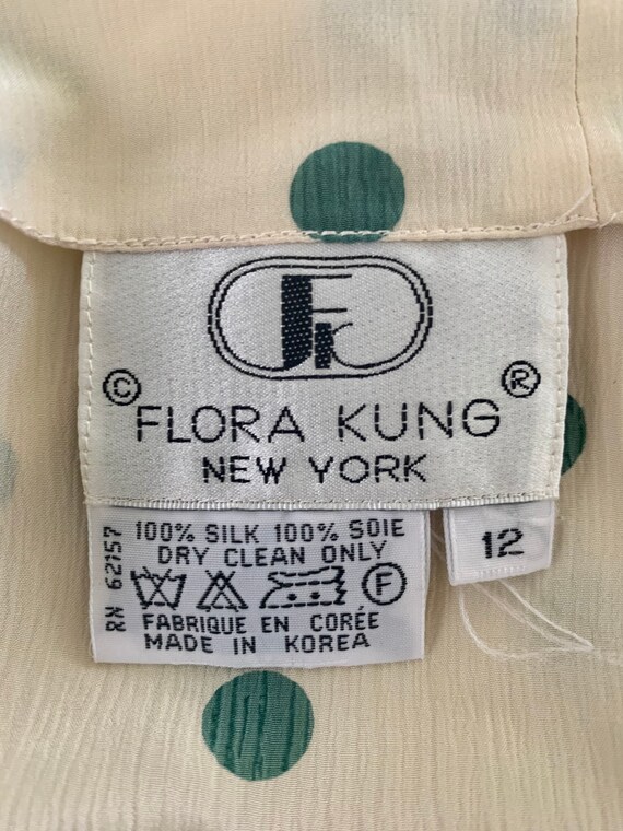 Flora Kung Silk Skirt. Polka Dot Wrap 1980s Vinta… - image 4