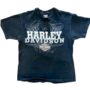 【IONSEOUL】Harley Davidson Logo Chicago T-Shirt 4JH529 Harley-Davidson Motorcycles Chicagoland 4th of July Black T