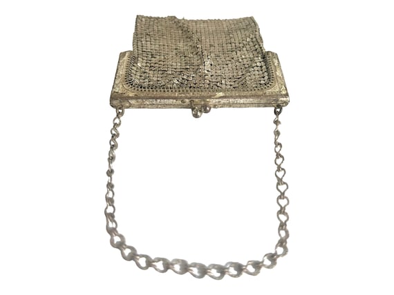 Vintage 1930s Silver Mesh Chain Mail Purse. Art D… - image 5