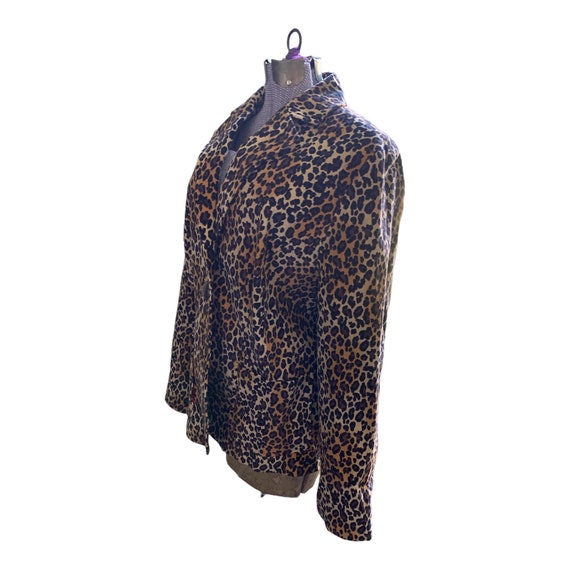 Leopard Blazer. Vintage Larry Levine Stretch. Wom… - image 2