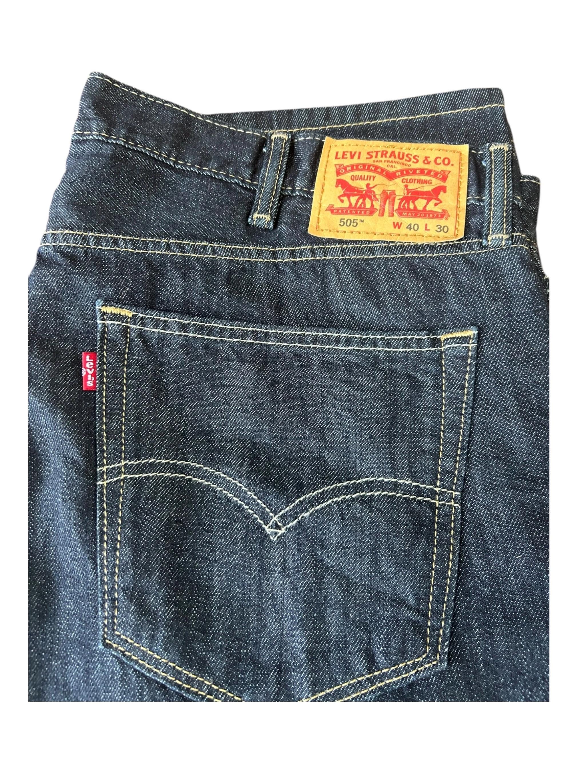 Vintage Levi's 505 Jeans: Dark Blue Denim, Size 40x30 - Etsy