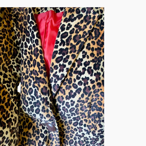 Leopard Blazer. Vintage Larry Levine Stretch. Wom… - image 5