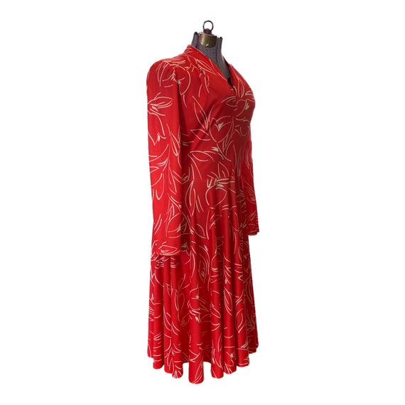 60s Joan Curtis Dress. Union Label. Red and White… - image 3