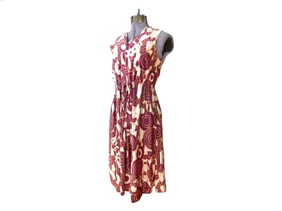 Drawstring 70s Dress. Zip up with Pocket,Vintage … - image 8