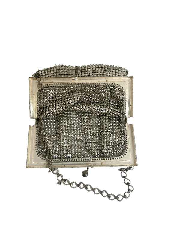 Vintage 1930s Silver Mesh Chain Mail Purse. Art D… - image 3