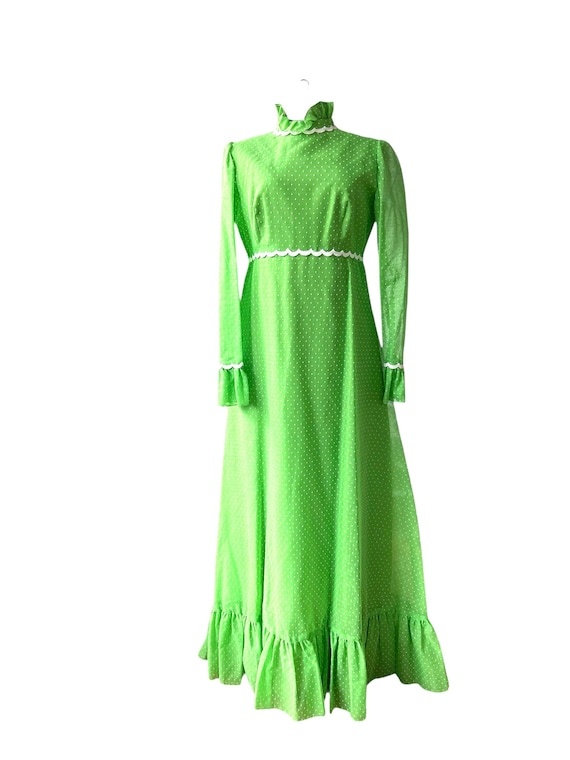1960s Maxi Dress. Bright Green With Ruffled Hem. Women Union Label. - Etsy  Israel