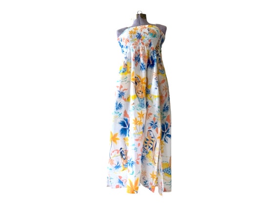 70s Hawaiian Sundress. Halter Style with Hawaiian… - image 1