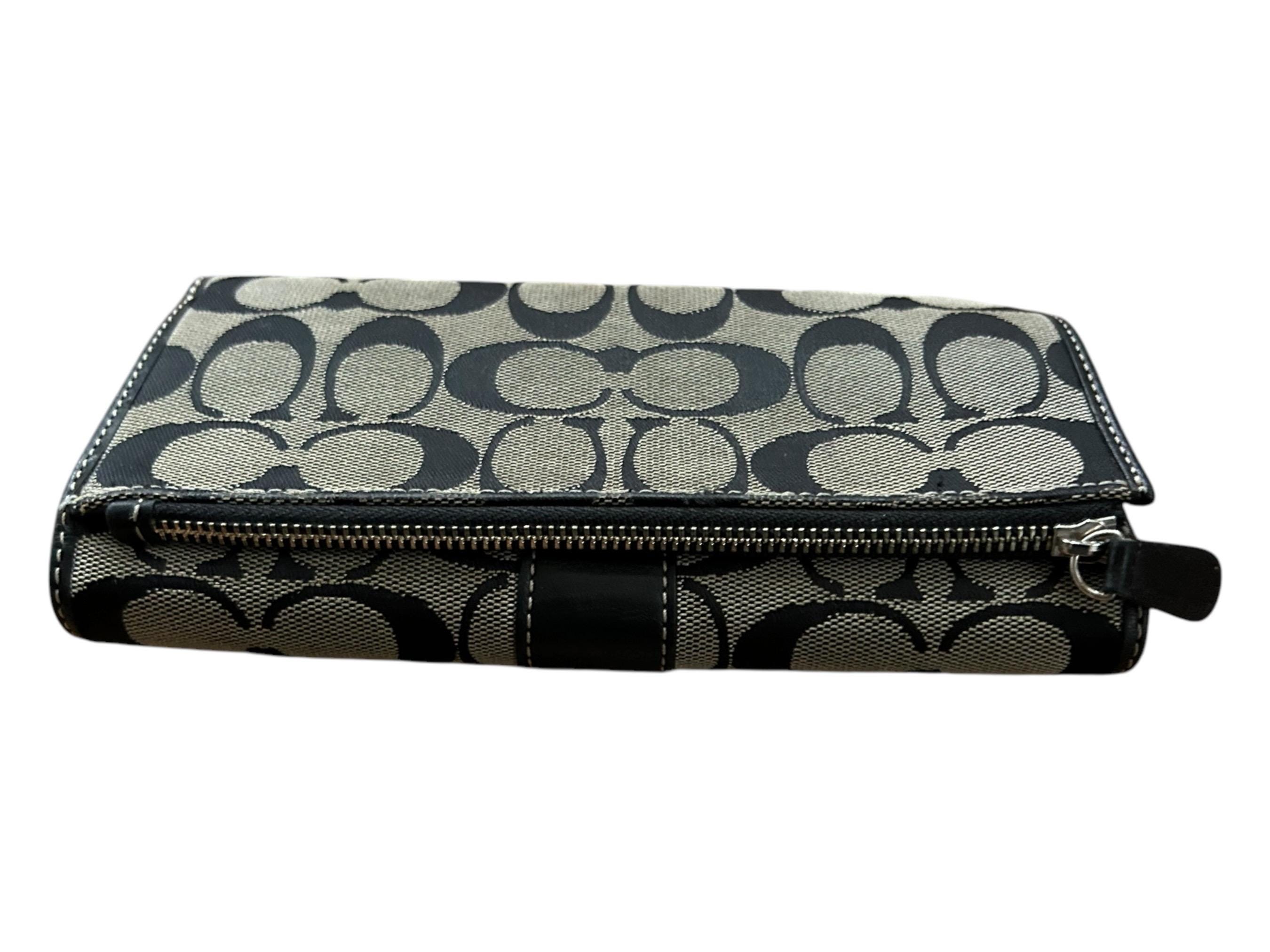 COACH Vintage Logo Wallet. Tri-fold. Black and Gray. - Etsy